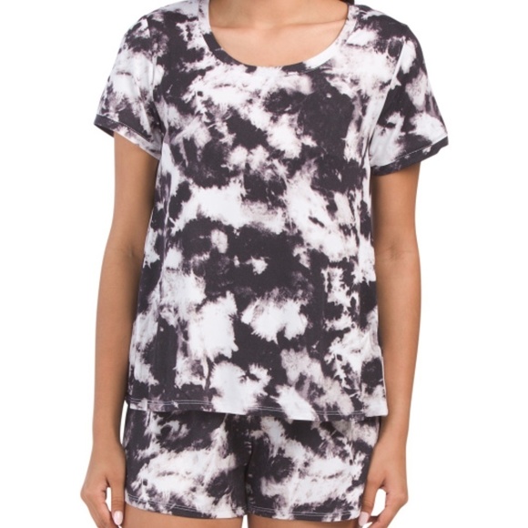 LAST TWO AVAILABLE!! - New Kensie Short Sleeve Tie Dye Shortie PJs Set - Picture 1 of 13